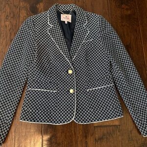 Juicy Couture Blazer classic woven navy and white. Size 6 , Fits like a 4.